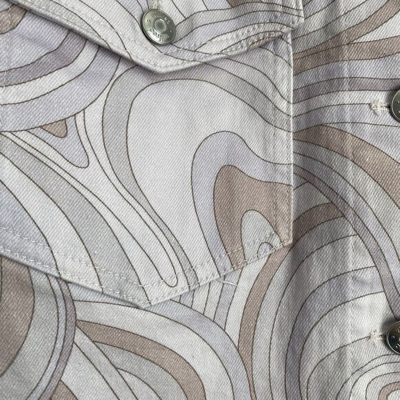 NWOT Aritzia Wilfred Free Gaze Jacket Denim Swirls‎ Size XS - Picture 4 of 14